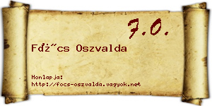 Föcs Oszvalda névjegykártya